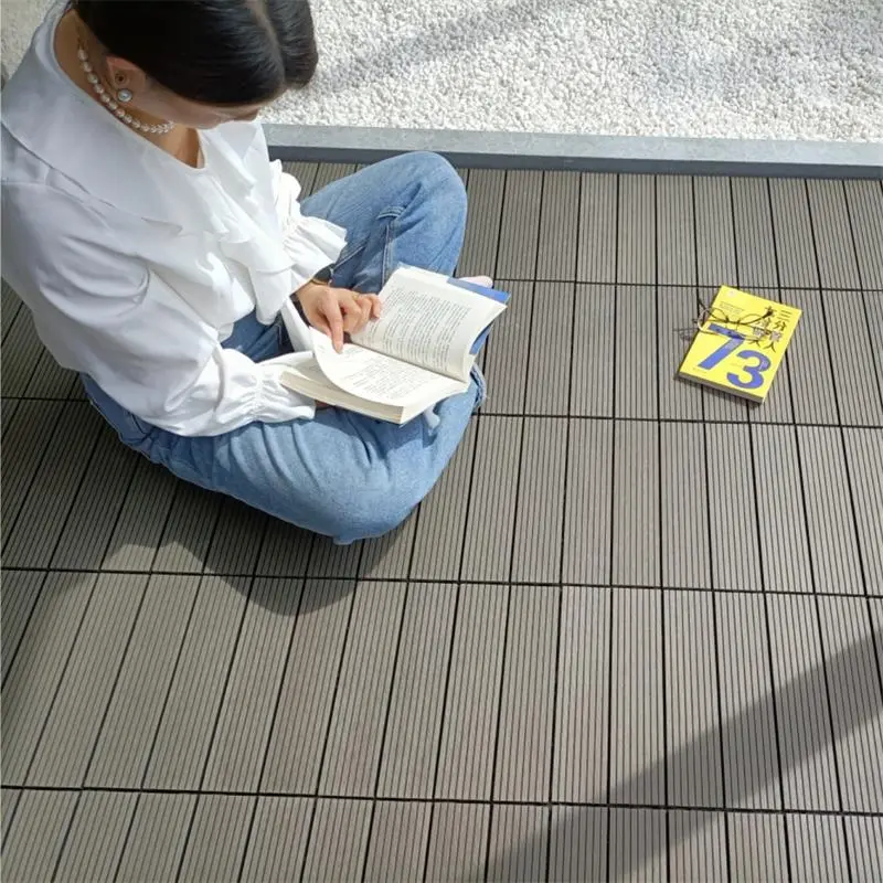 Tercel 300*300*20mm Moisture-proof Non-slip Wood Plastic Composite Patio Deck Tiles Waterproof Outdoor Flooring