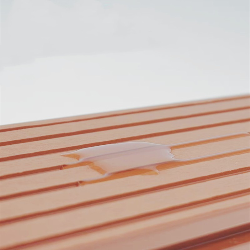 Tercel 140*25mm Skin-friendly Composite Decking Stripe Round Hole Teak WPC Decking Boards