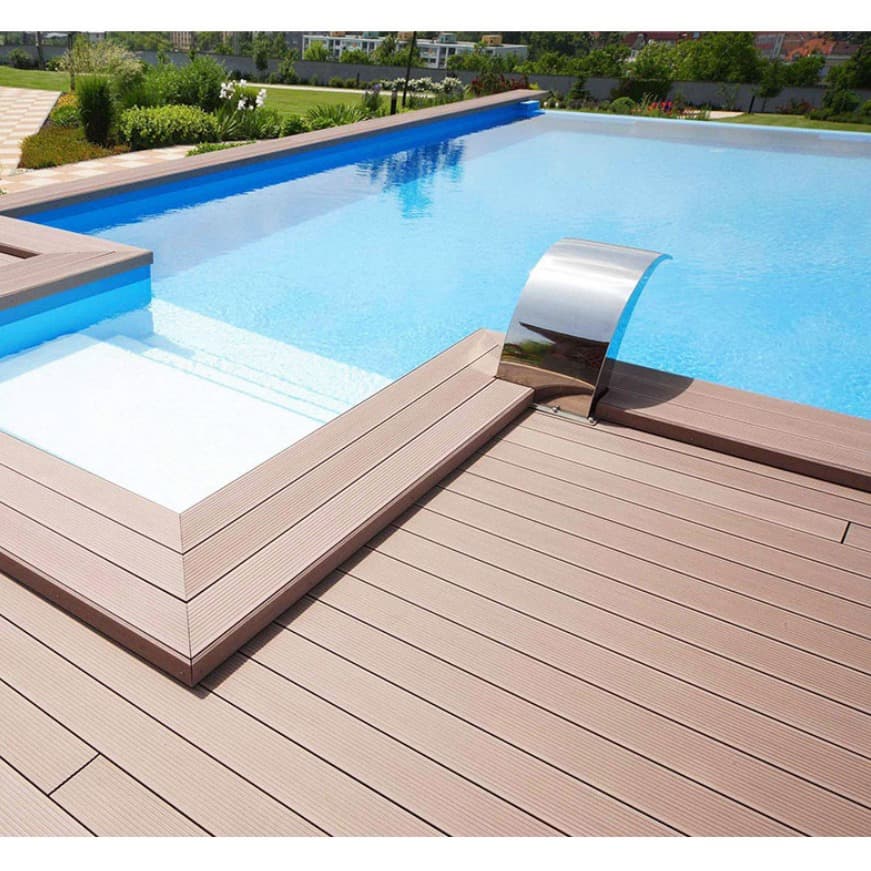 Tercel 140*25 mm Anti-insect Non-cracking WPC Decking Boards Pool Solid Composite Wood Decking Floor