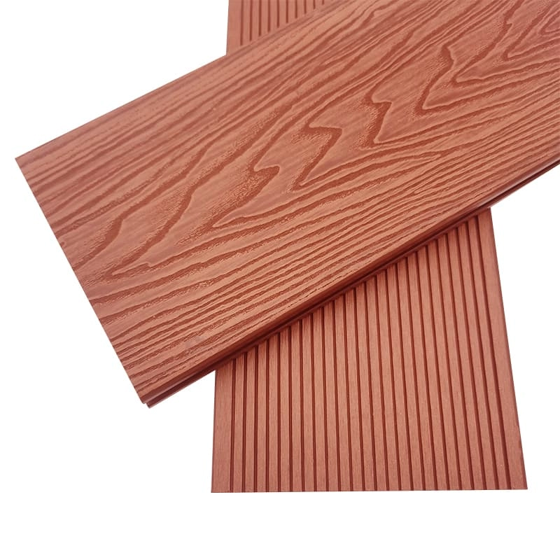 Tercel 140*25mm Moisture-proof Mildew-proof 3D Embossing WPC Composite Balcony Decking Boards Grooved Deck Boards
