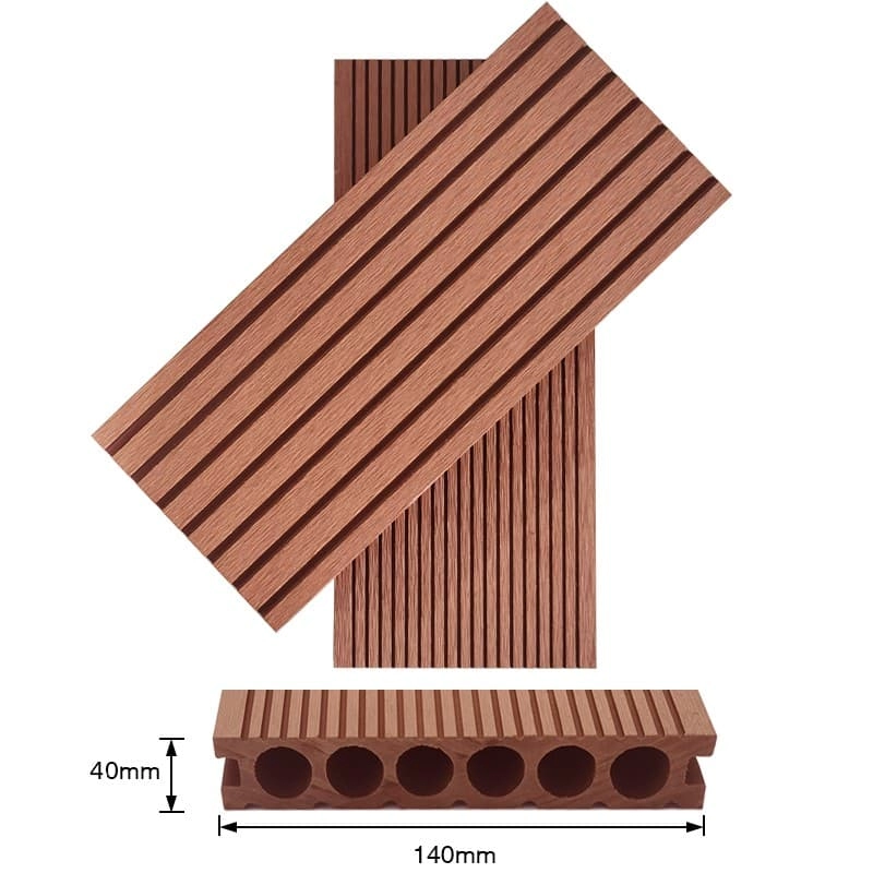 Tercel 140*40mm 100% Recyclable Eco-friendly Mahogany WPC Decking Floors Composite Plastic Decking Boards