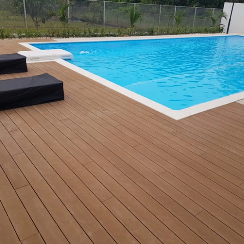 China 3D embossed solid composite decking factory
