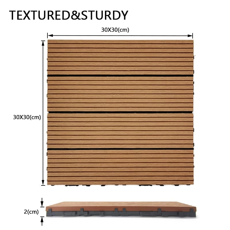 Tercel 300*300*20mm Durable Long Lifetime WPC Interlocking Decking Tile around Pool Deck Interlocking Deck Tiles over Grass