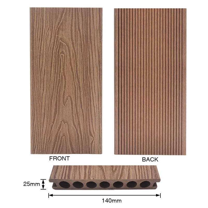 Tercel 140*25mm High Environmental Friendliness 3D Wood Grain WPC Composite Manufactured Decking Boards