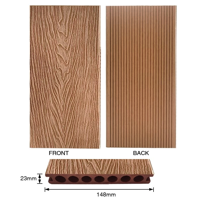 Tercel 148*23mm Moldy-proof Anti-termite 3D Walkway Decking Board WPC Composite Decking Boards