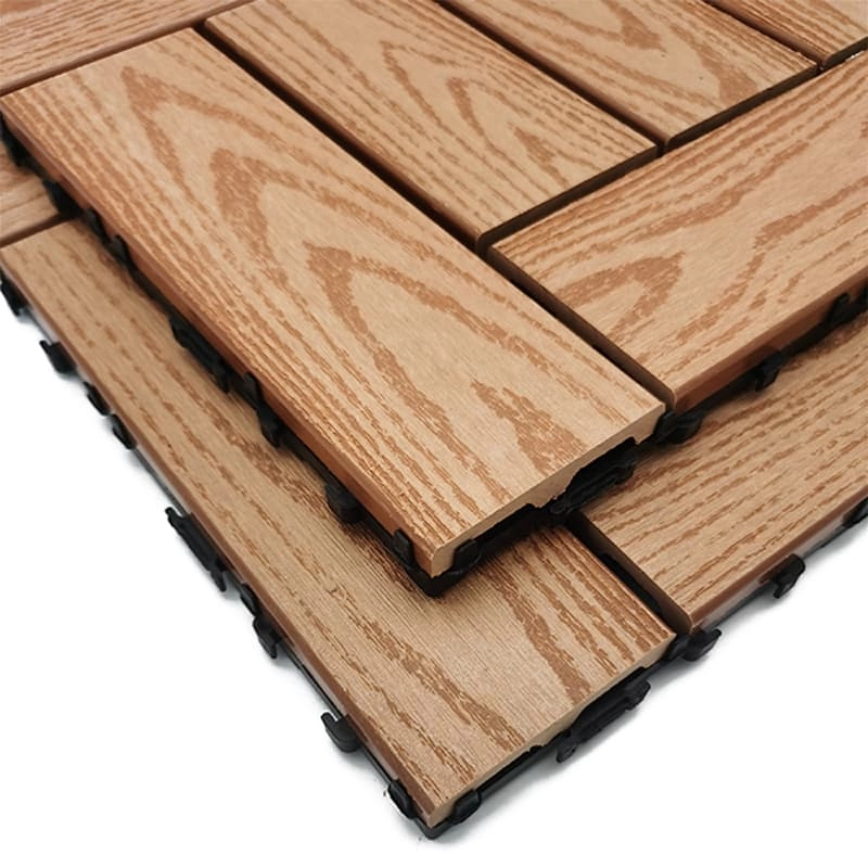 Tercel 300*300*20mm Natural Wood Texture Composite Patio Tiles Outdoor Floor Decking Tiles