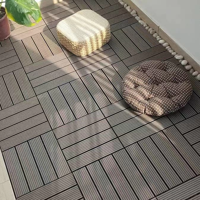 Tercel 300*300*20mm Easy to Install DIY WPC Outdoor Tiles for Pool Area Courtyard Casual Deck Tiles