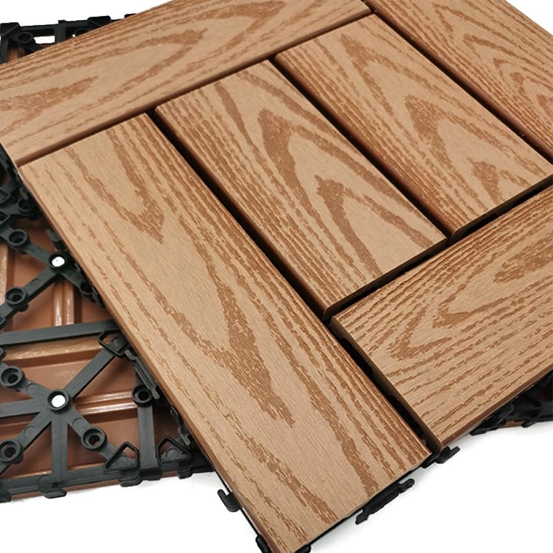 Tercel 300*300*20mm Waterproof WPC DIY Interlocking Deck Tiles Composite Patio Deck Tiles