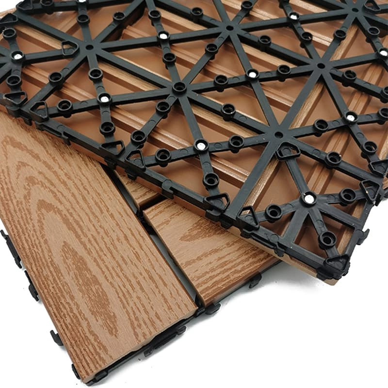 Tercel 300*300*20mm Barefoot-friendly Anti-slip Click Deck Tiles Outdoor Interlocking Deck Tiles