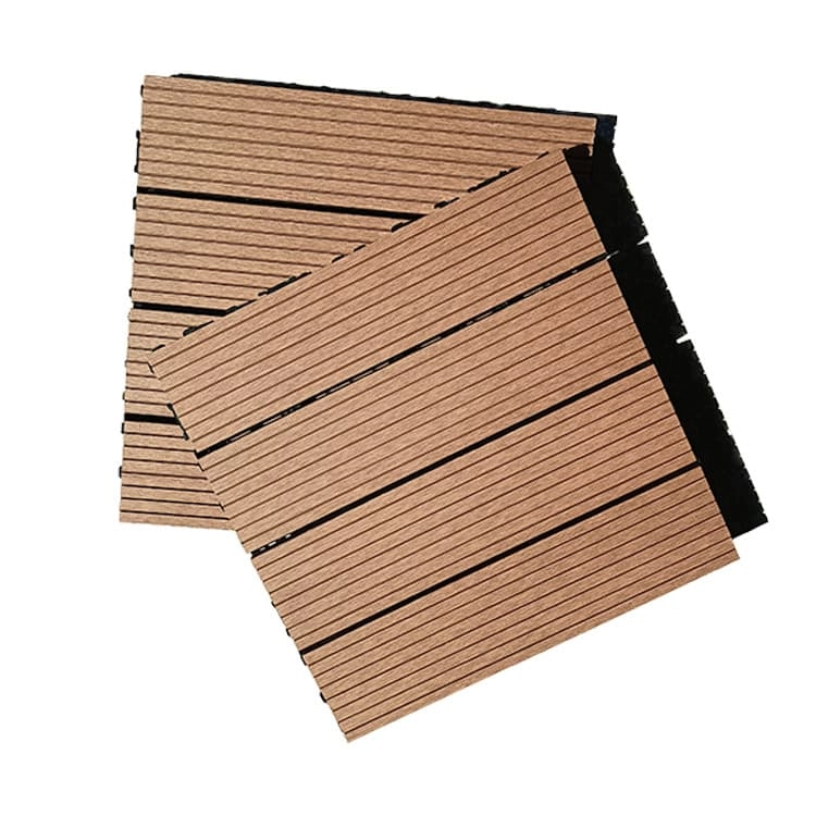 Tercel 300*300*20mm Anti-UV Anti-slip WPC Outdoor Wood Tiles for Patio Installing Deck Tiles