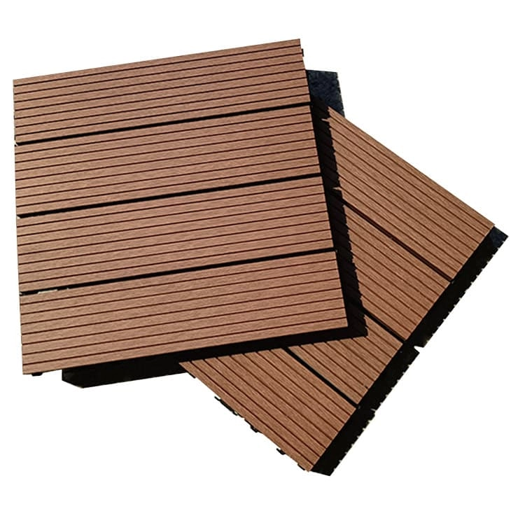 Tercel 300*300*20mm Weather Resistance WPC Interlocking Deck Tiles over Concrete Wood Interlocking Deck Tiles