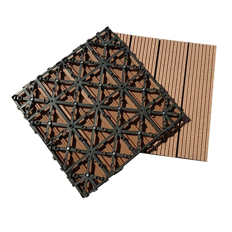 Tercel 300*300*20mm Durable Long Lifetime WPC Interlocking Decking Tile around Pool Deck Interlocking Deck Tiles over Grass
