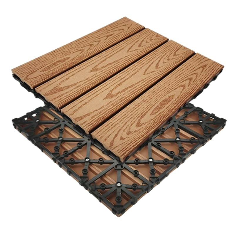 Tercel 300*300*20mm Waterproof Moisture-proof WPC Interlocking Outdoor Tiles Over Grass Deck Tiles on Dirt
