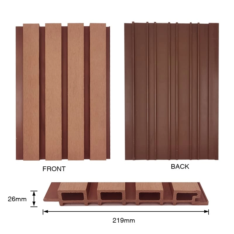 Tercel 219*26 mm Pollution-free Recyclable Mahogany Color WPC Exterior Wall Cladding