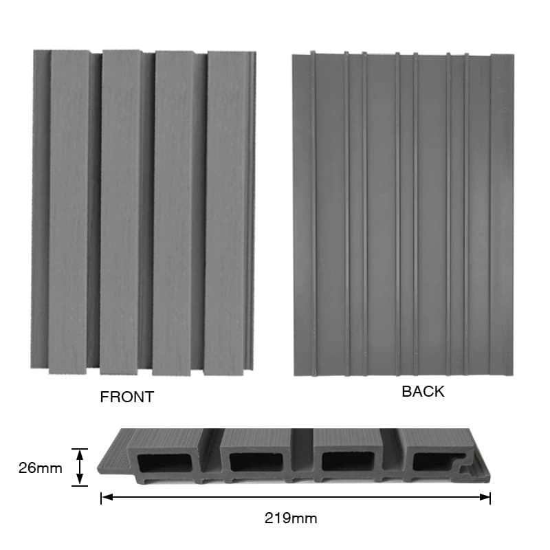 Tercel 219*26 mm Environmentally Friendly WPC Wood Slat Wall Panel WPC Outdoor Panel