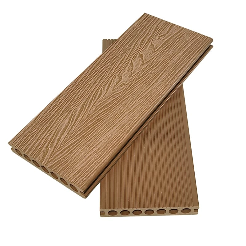 Tercel 148*23mm Recyclable 3D Wood Grain WPC Round Hollow Decking Boards over Concrete Patio