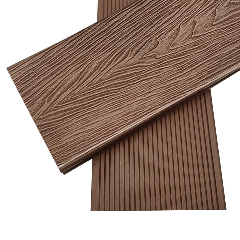Tercel 148*23mm Waterproof Moistrue-proof 3D Embossing Wood Plastic Composite Decking Interlocking Tiles for Balcony