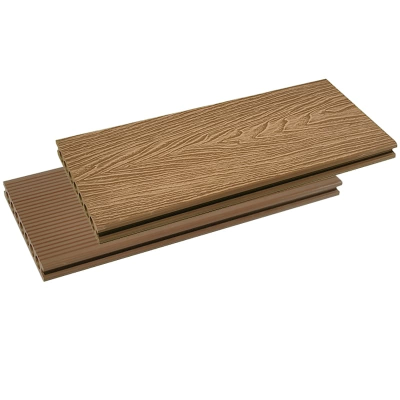 Tercel 148*23mm Recyclable 3D Wood Grain WPC Round Hollow Decking Boards over Concrete Patio