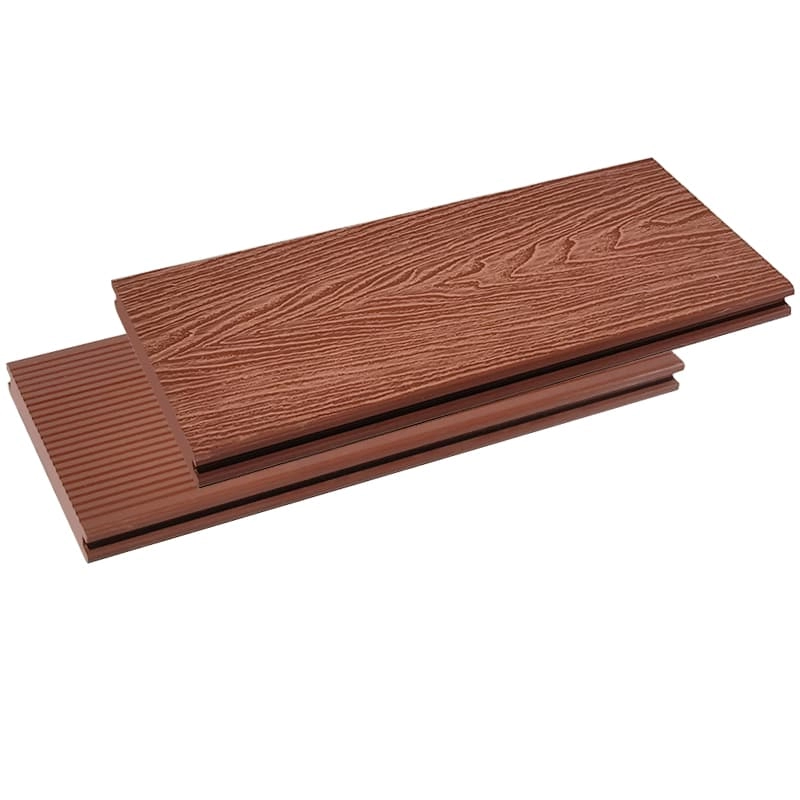 Tercel 140*25mm Durable & Long Lifespan Mahogany 3D Embossing WPC Solid Composite Balcony Decking Boards