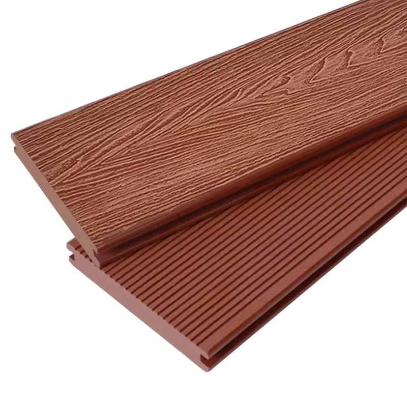 Tercel 140*25mm Durable & Long Lifespan Mahogany 3D Embossing WPC Solid Composite Balcony Decking Boards