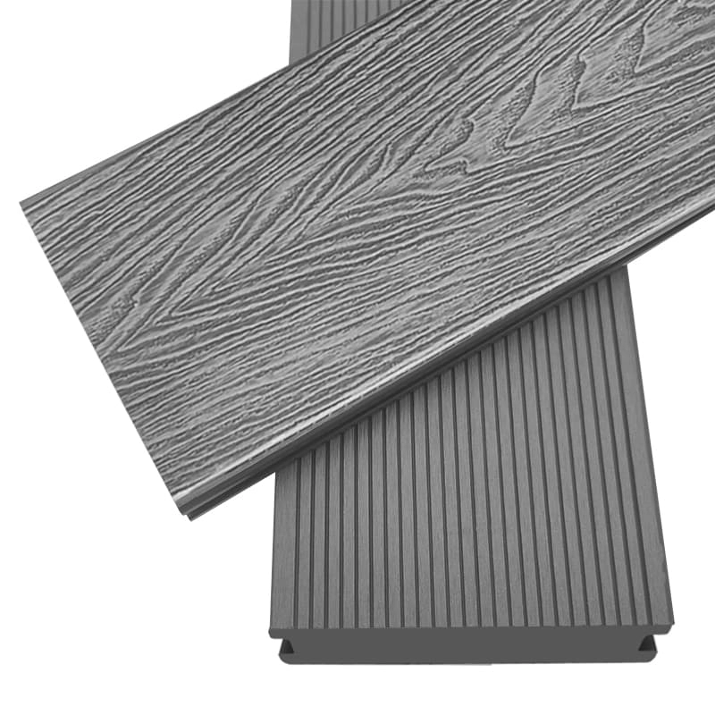 Tercel 140*25mm Easy to Install 3D Woodgrain Embossing WPC Gray Interlocking Decking Boards