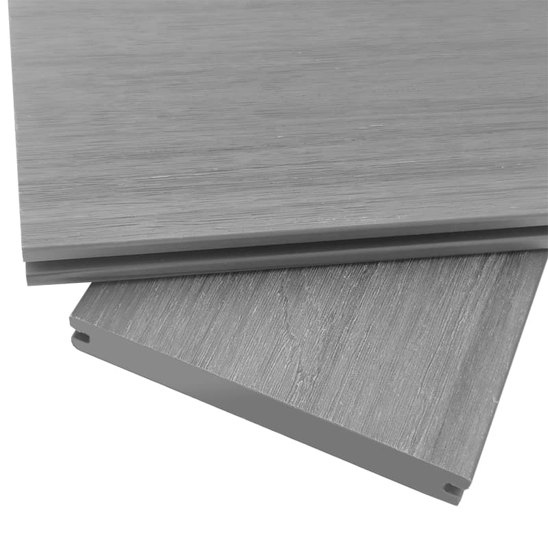 Tercel 140*25mm Non-cracking Non-expansive Grey 0.3 Co-extrusion Solid WPC Interlocking Wood Decking Boards Outdoor