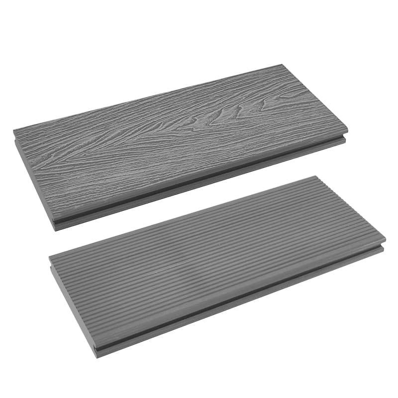 Tercel 140*25mm Easy to Install 3D Woodgrain Embossing WPC Gray Interlocking Decking Boards
