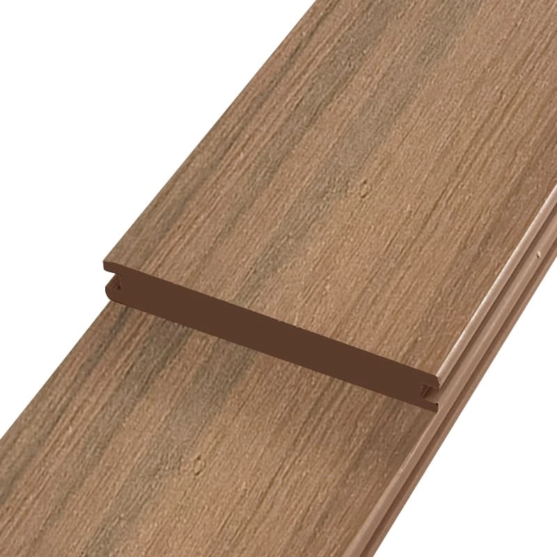 Tercel 140*25mm Anti-UV Barefoot Friendly Wood Plastic Composite Solid Decking Outdoor Interlocking Teak Patio Flooring