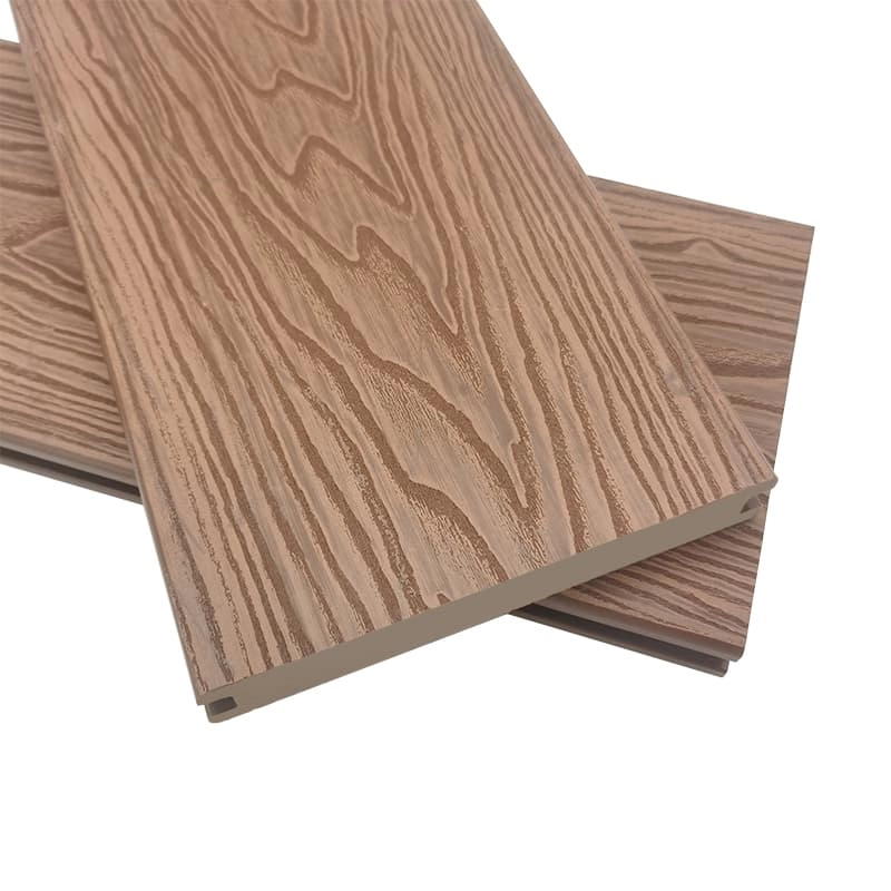Tercel 140*25mm Effective Flame Retardant 3D Solid WPC Embossing Interlocking Decking Floors over Wood