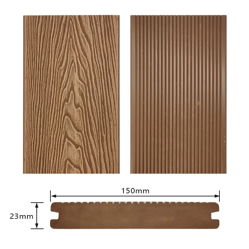 Tercel 140*25mm Formaldehyde-free Water-proof 3D Woodgrain WPC Decking Made from Recycled Plastic